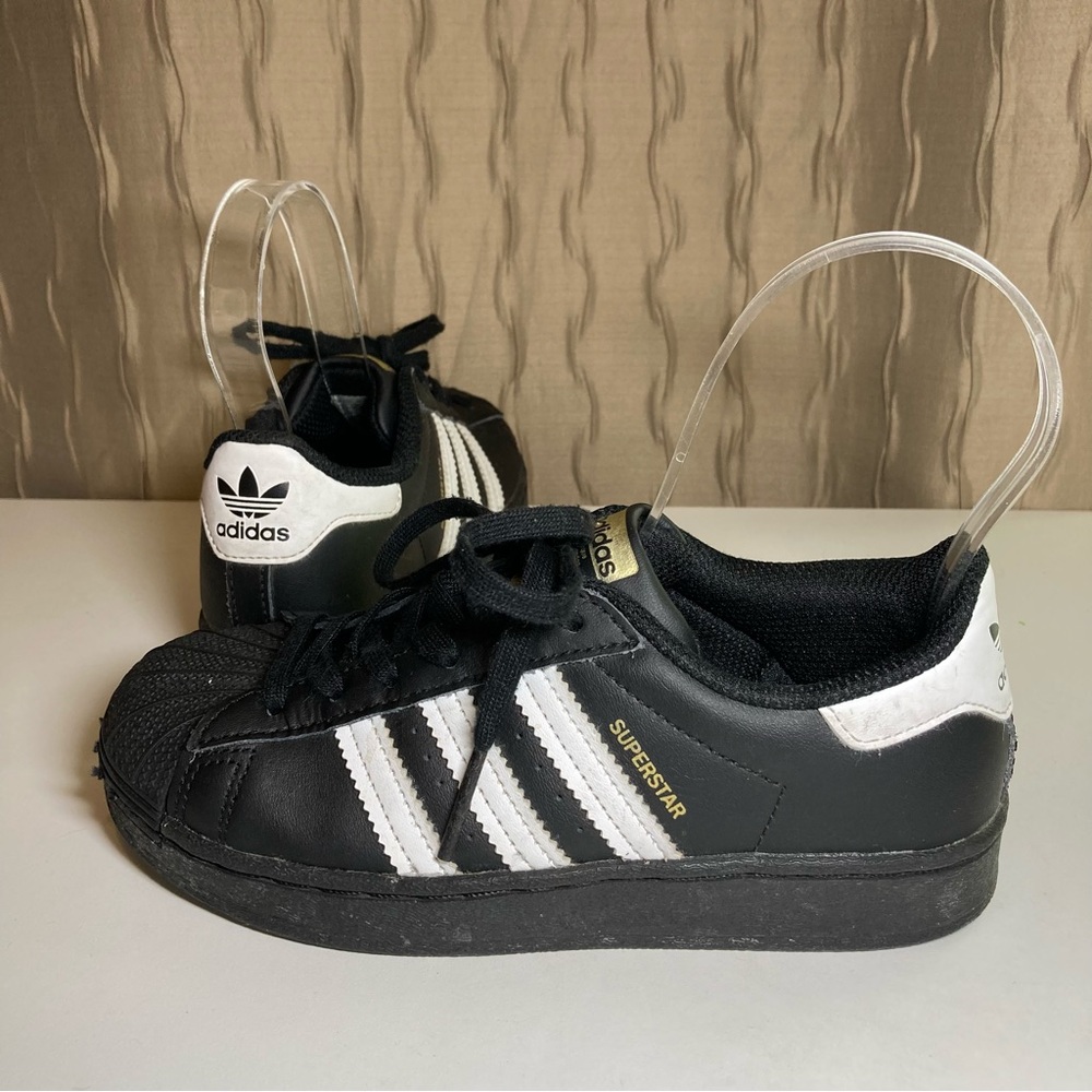 adidas Kids Black White Superstar Sneakers